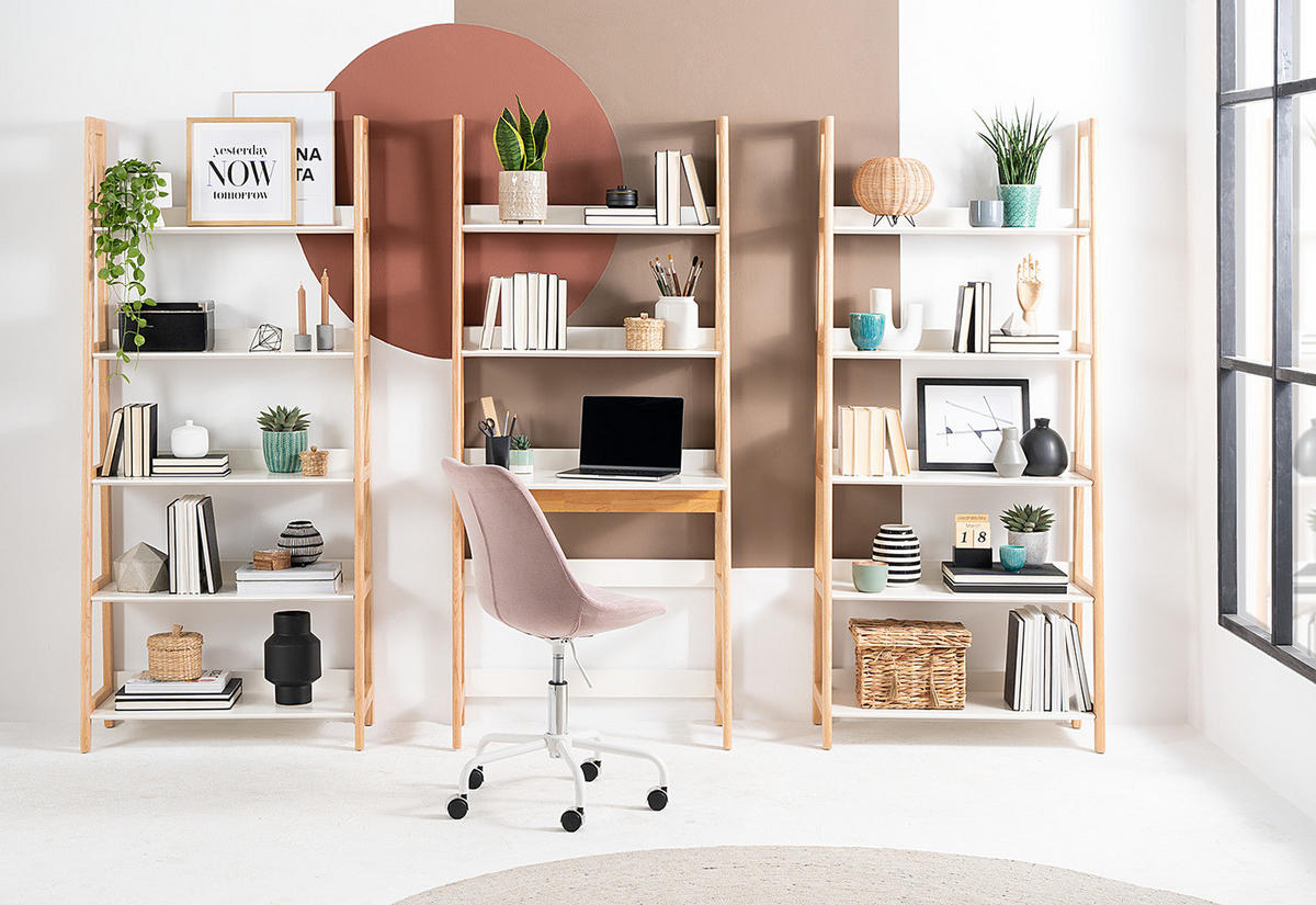 SCHREIBTISCHREGAL - Weiß - Weiß, Holz (52/80/180cm) - home24