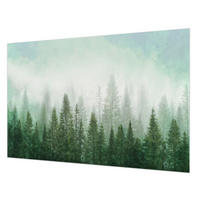 FOTOTAPETE 104x70 cm - Wolf im Wald - Grün, Textil (104/70cm) - Wallfluent