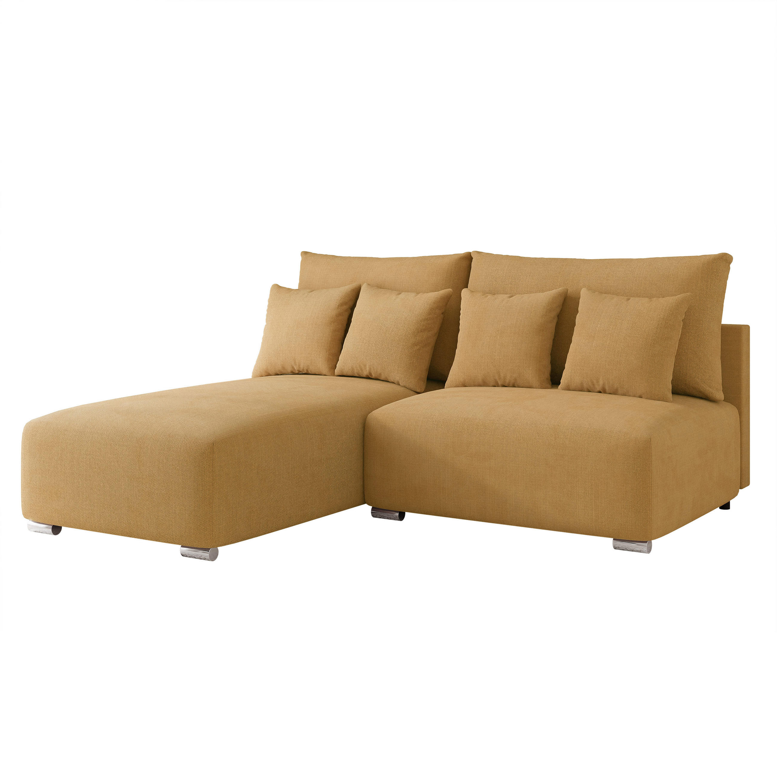 ECKSOFA ELVO mit Schlaffunktion und Bettkasten Gelb - Gelb, Holzwerkstoff/Kunststoff (208/190cm) - Idohome