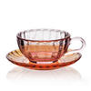 TASSE mit Untertasse Vini Rot 15.5/15.5/7 cm Glas - Rot, Glas (0.21L) - Mondex