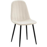 STUHL Metall cremeweiß - Schwarz/Weiß, Textil/Metall (45/88/54cm) - CLP