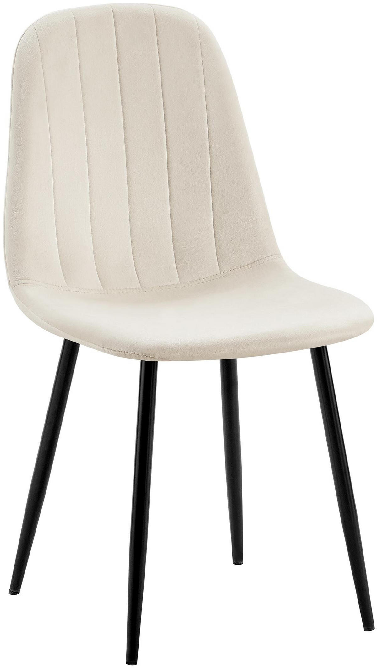 STUHL Metall cremeweiß - Schwarz/Weiß, Textil/Metall (45/88/54cm) - CLP