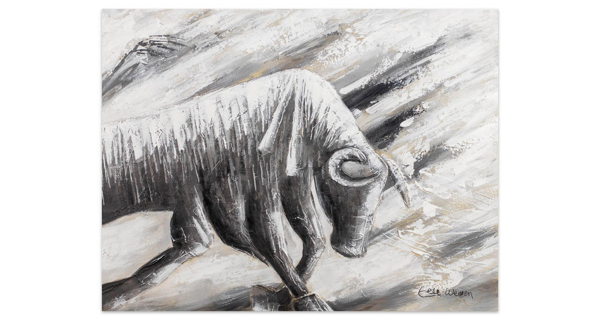 ACRYLBILD HANDGEMALT 100/75 cm - Schwarz/Grau, Holz/Textil (2.72/75cm) - KUNSTLOFT