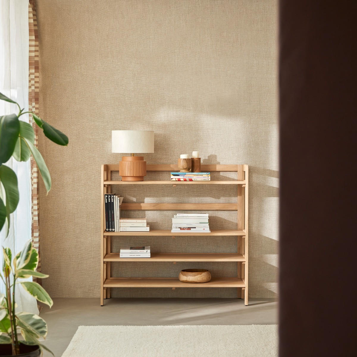 BÜCHERREGAL Esmée Natur aus Eiche - Naturfarben, Holz (110/105/35cm) - Tikamoon