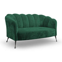 SOFA Adria 2-Sitzer 155x78x83 mit Metallfüßen - Dunkelgrün/Schwarz, Holz/Textil (155/78/83cm) - Ravio