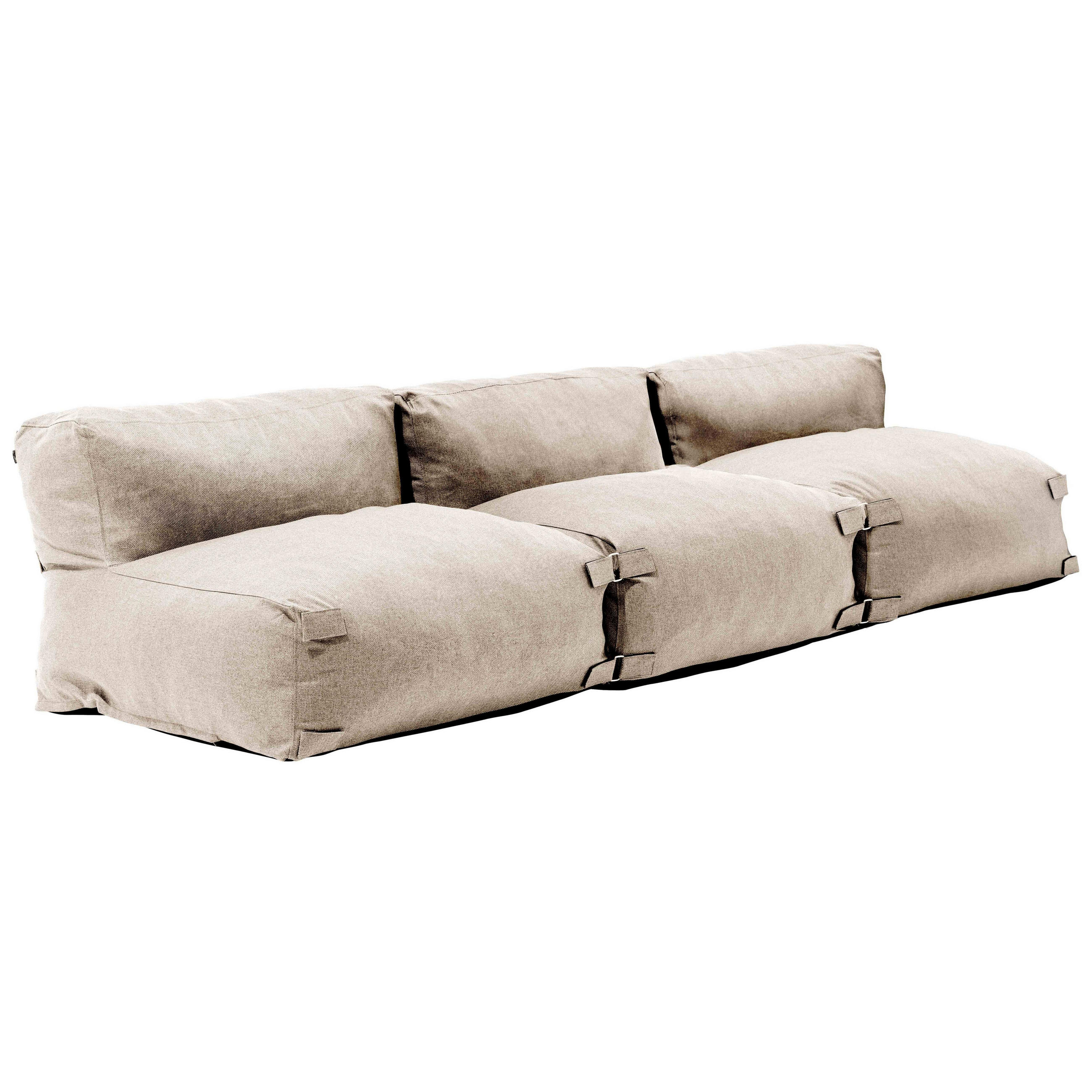 GARTENSOFA mit 3 Sitzplätzen, Sandfarbe - Beige, Textil - Oviala