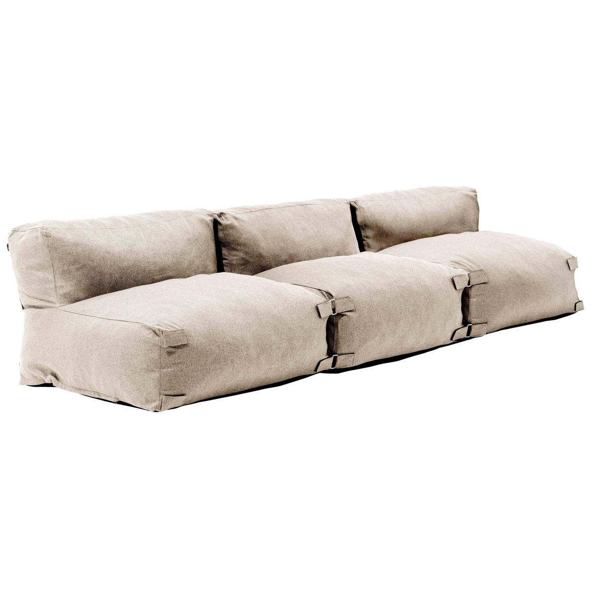 GARTENSOFA mit 3 Sitzplätzen, Sandfarbe - Beige, Textil - Oviala