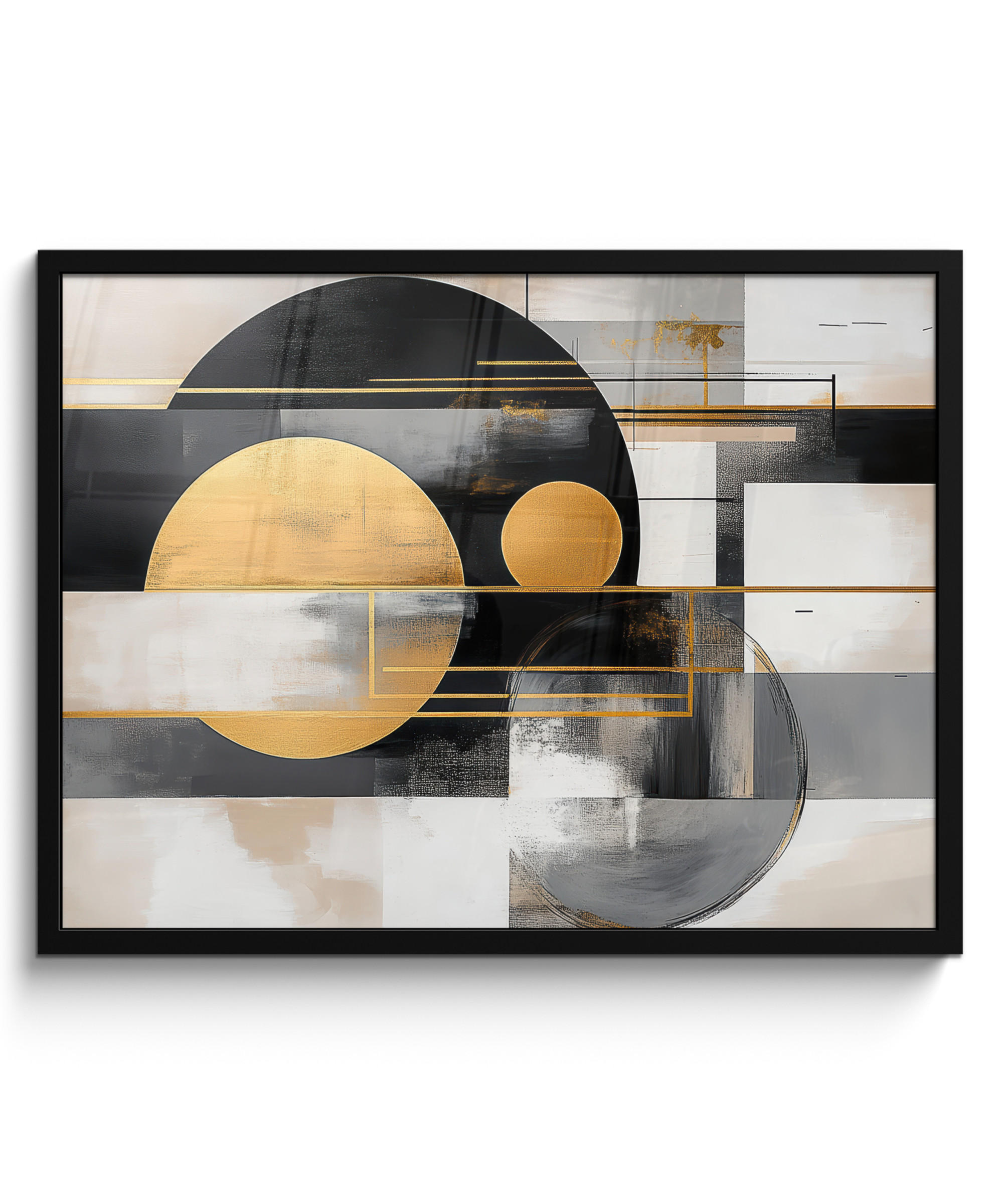 POSTER S OKVIROM Moderno 80x60 cm - zlatne boje, papir (80/60cm) - MuchoWow