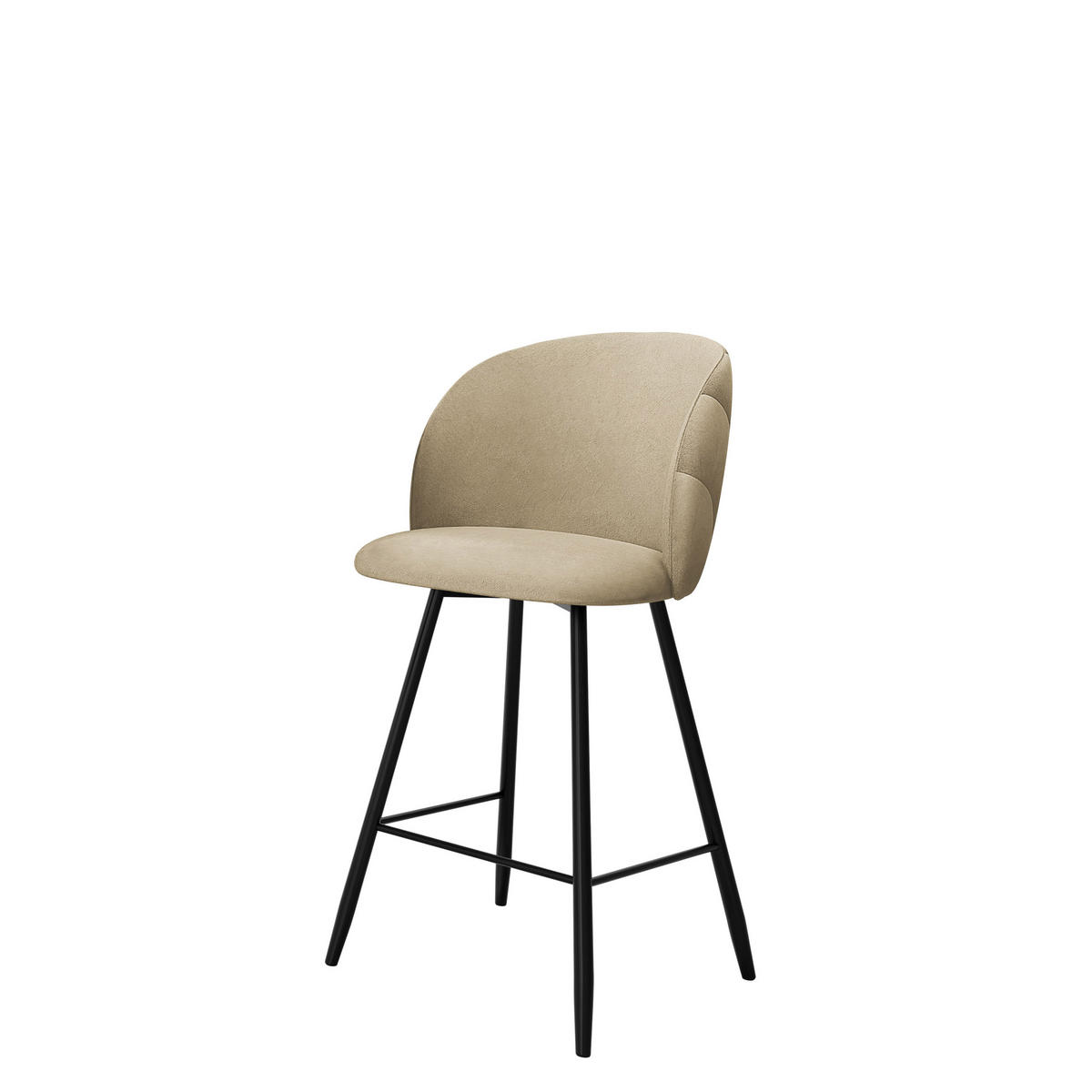 BARHOCKER K99 H - Sandfarben/Schwarz, Holzwerkstoff/Textil (51/105/51cm) - MIRJAN24