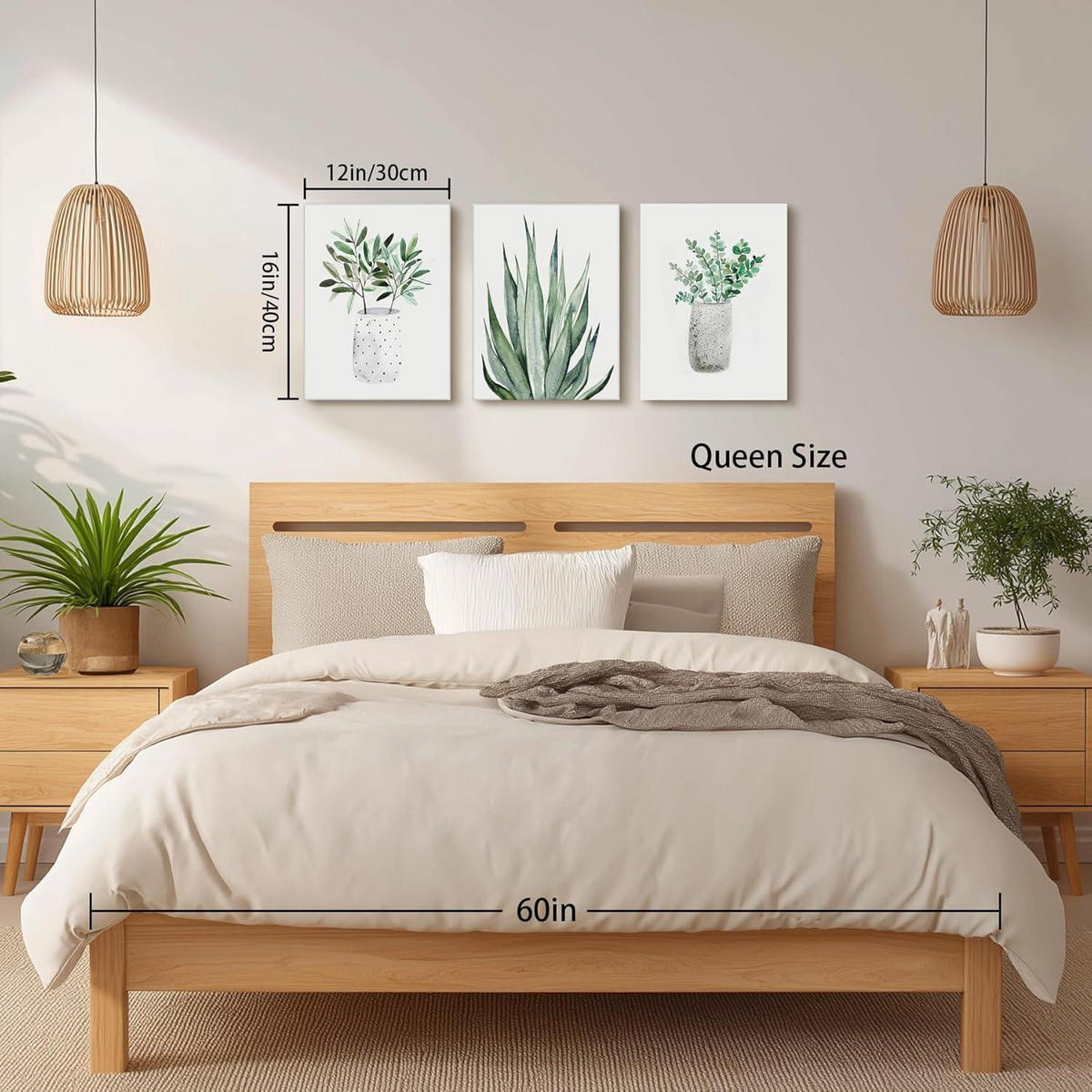WANDBILDER Set Aloe Vera 40 x 30 cm - Grün, Textil (30/0.5cm)