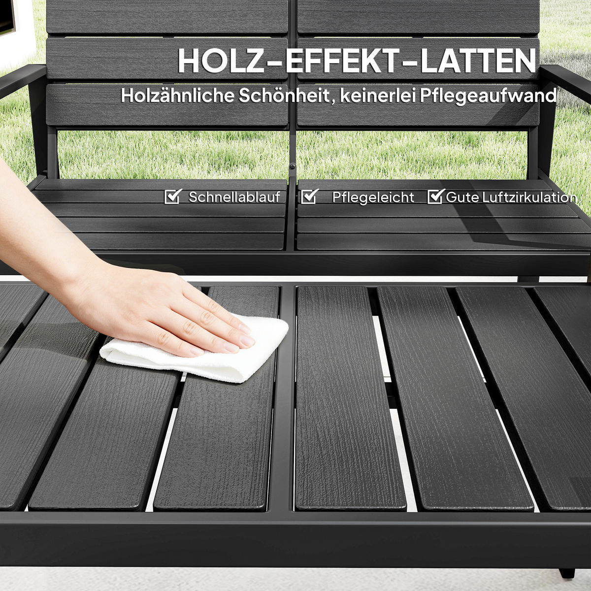 SOFA Schwarz 104.0/71.0/76.5cm - Schwarz, Kunststoff (71/76.5/104cm)