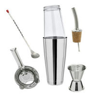 COCKTAILSET Boston Shaker, professionell, 5-teilig, Edelstahl - Edelstahlfarben, Metall (1/30/1cm) - ich-zapfe
