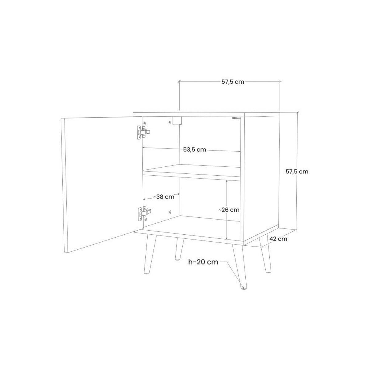 SIDEBOARD MYSTICAL STRUCTURE, Grau, 57,5x42x57,5 cm, Ohne Füße - Multicolor/Grau, Holzwerkstoff (57.5/57.5/42cm) - SpaceRebels