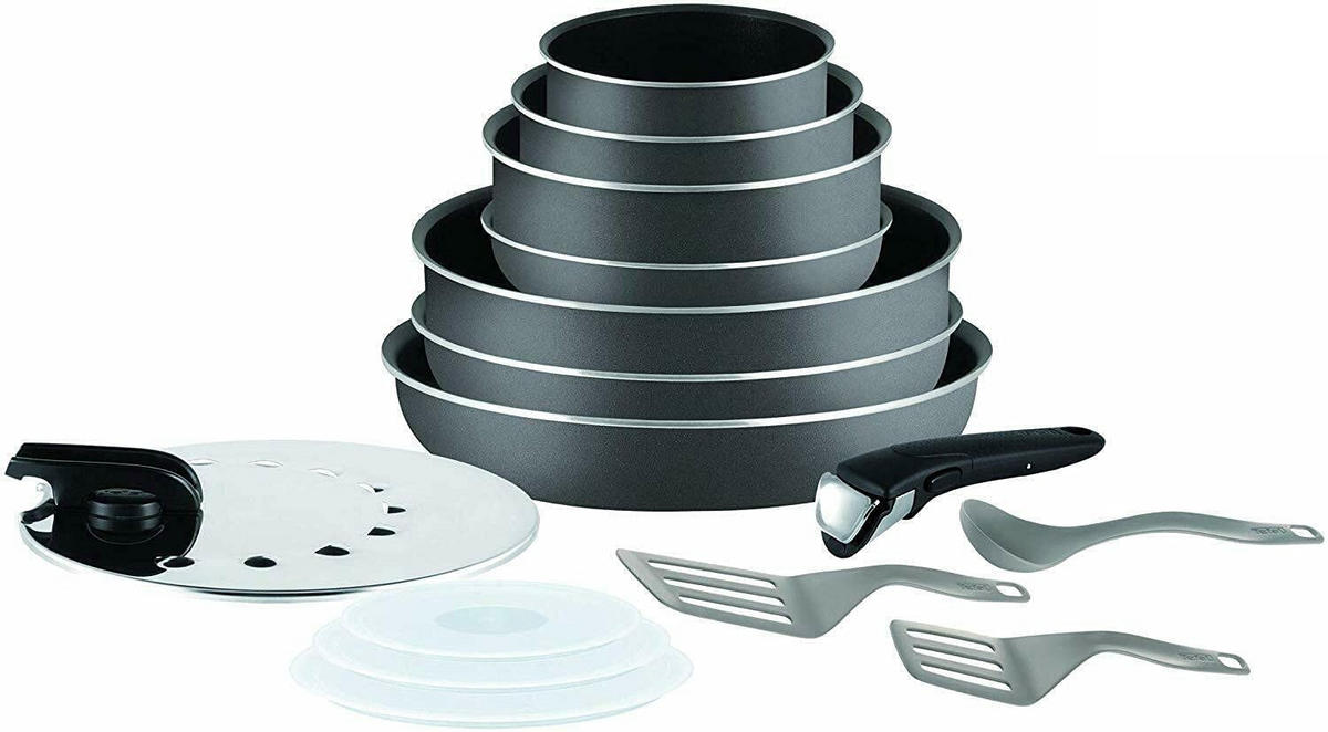 TOPFSET L20488 Ingenio Schwarz 15-Teilig - Schwarz, Metall - Tefal