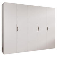 DREHTÜRENSCHRANK 202/250/52 5-türig - Beige/Weiß, Holz/Metall (250/202/52cm) - Abiks Möbel