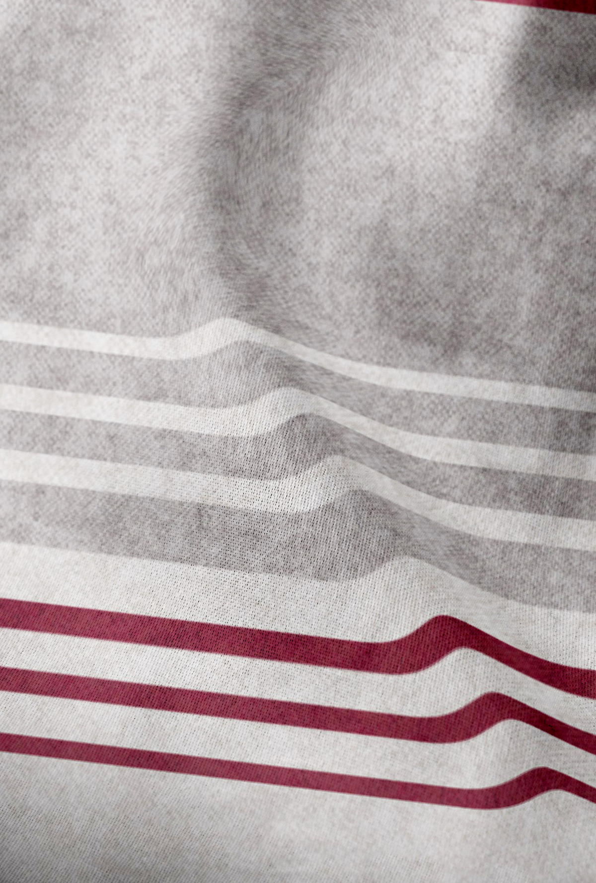 BETTWÄSCHE-GARNITUR Premium Melange Querstreifen burgund, 155x200 cm + 80x80 cm - Bordeaux, Textil (155/200cm) - biberna