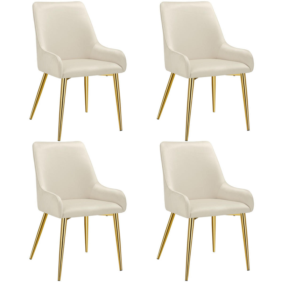 POLSTERSTUHL 4er Set Avane 52 x 61 x 89 cm beige - Beige, Textil (52/89/61cm) - tectake