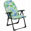 GARTENLIEGESTUHL 116 x 70 cm „Leaves“ - Blau/Grau, Metall (59/116cm) - KADAX