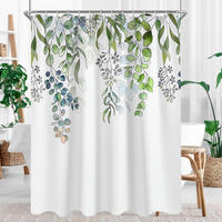 DUSCHVORHANG Grün Blätter 220 x 200 cm - Grün, Textil (220/200cm)
