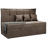BOXBETT BANCO 90/200 Braun Velvet hydrophob - H3 - Braun, Holz/Textil (90/200cm) - MKS