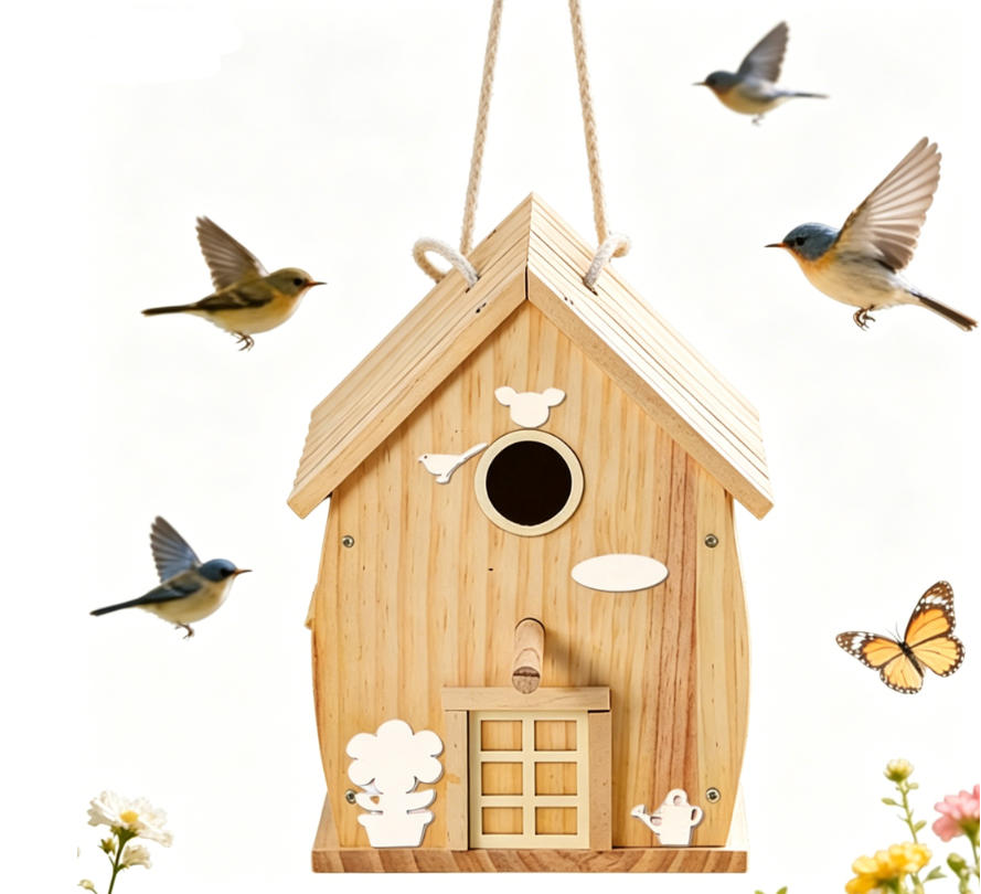 VOGELFUTTERSPENDER,HOLZ,DIY-STIL, 17,98 x 27,94 cm - Hellbraun, Holz (17.98/27.94/17.98cm) - Authentics