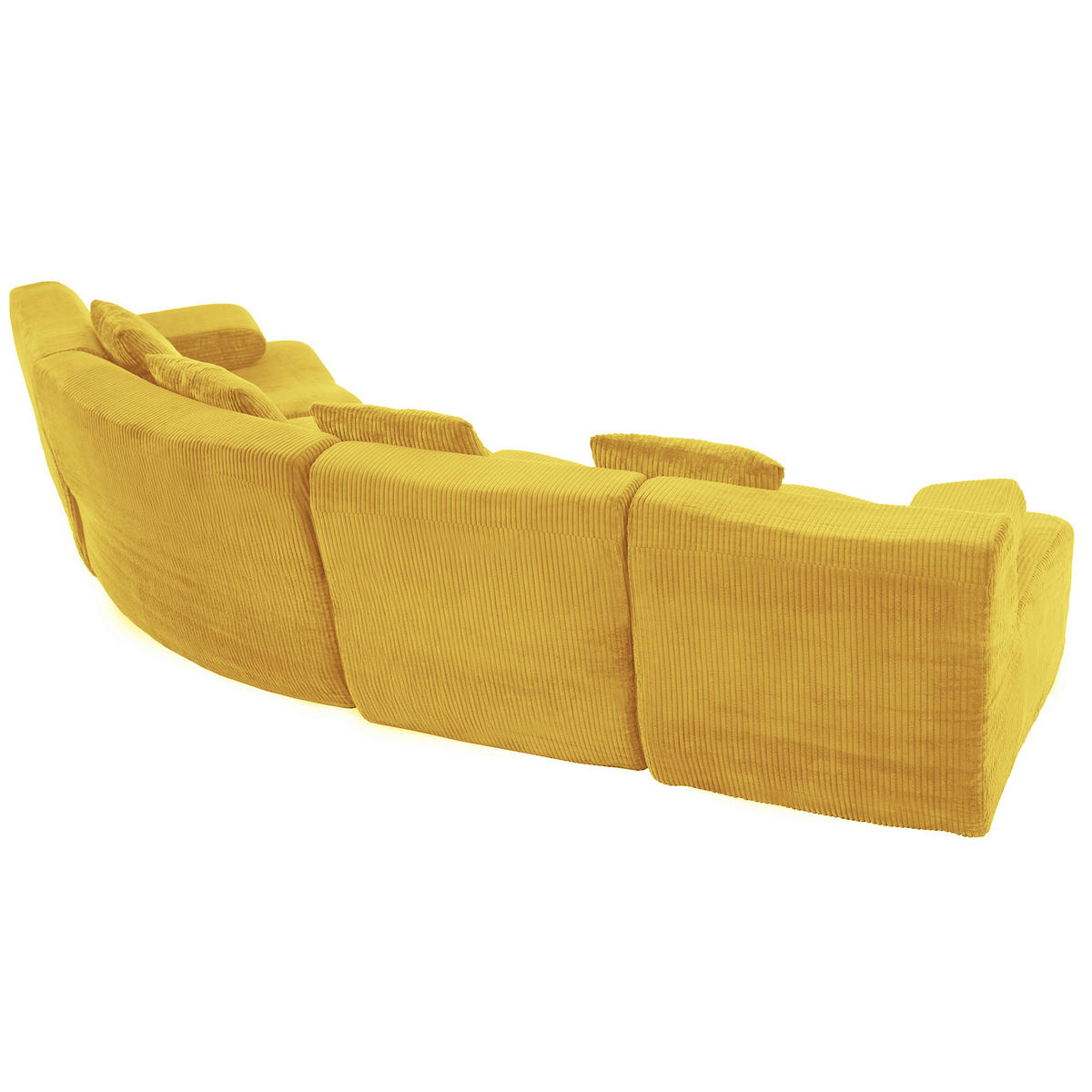 4-SITZER-SOFA modular Cord Kompression, DE-42936, Yellow - Gelb, Textil (311/65/90cm) - ComfortXL