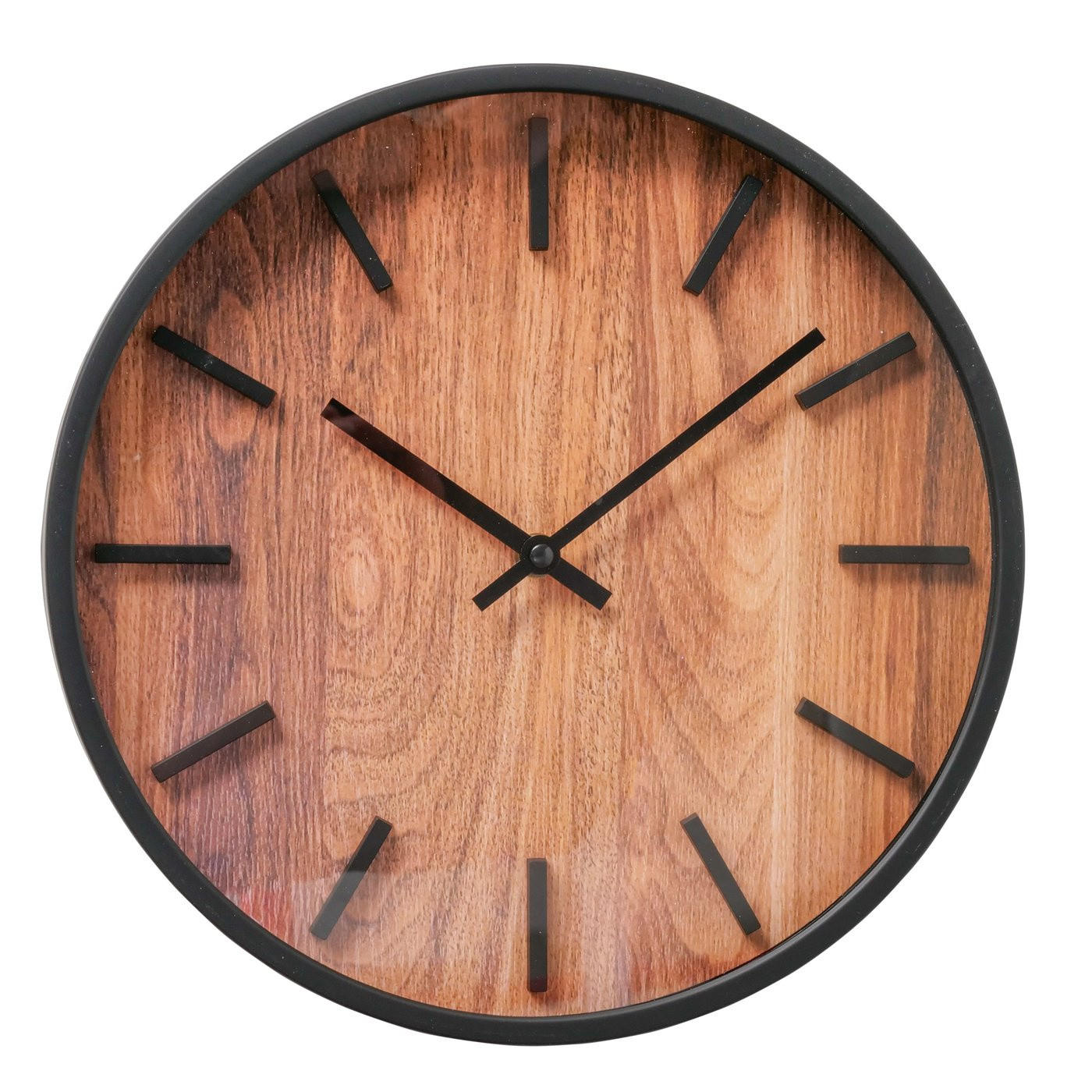 WANDUHR Holzmotiv Buford Ø 30 cm - Braun, Kunststoff (29.8/29.8/4.2cm) - Boltze Home