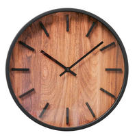 WANDUHR Holzmotiv Buford Ø 30 cm - Braun, Kunststoff (29.8/29.8/4.2cm) - Boltze Home