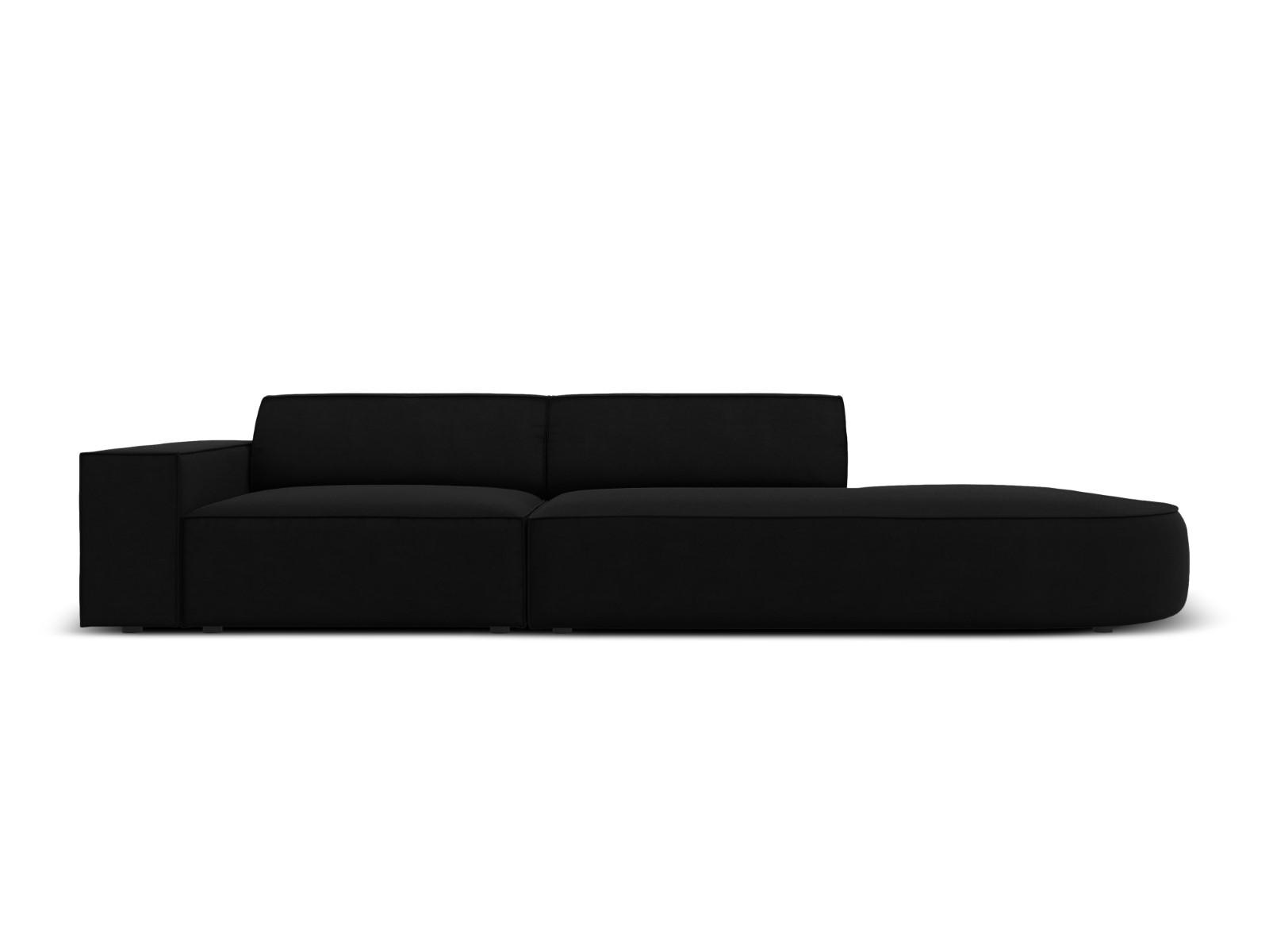 RECHTES-SOFA Jodie aus Samt schwarz 3 Sitzplätze - Schwarz, Textil (102/70/262cm) - Micadoni