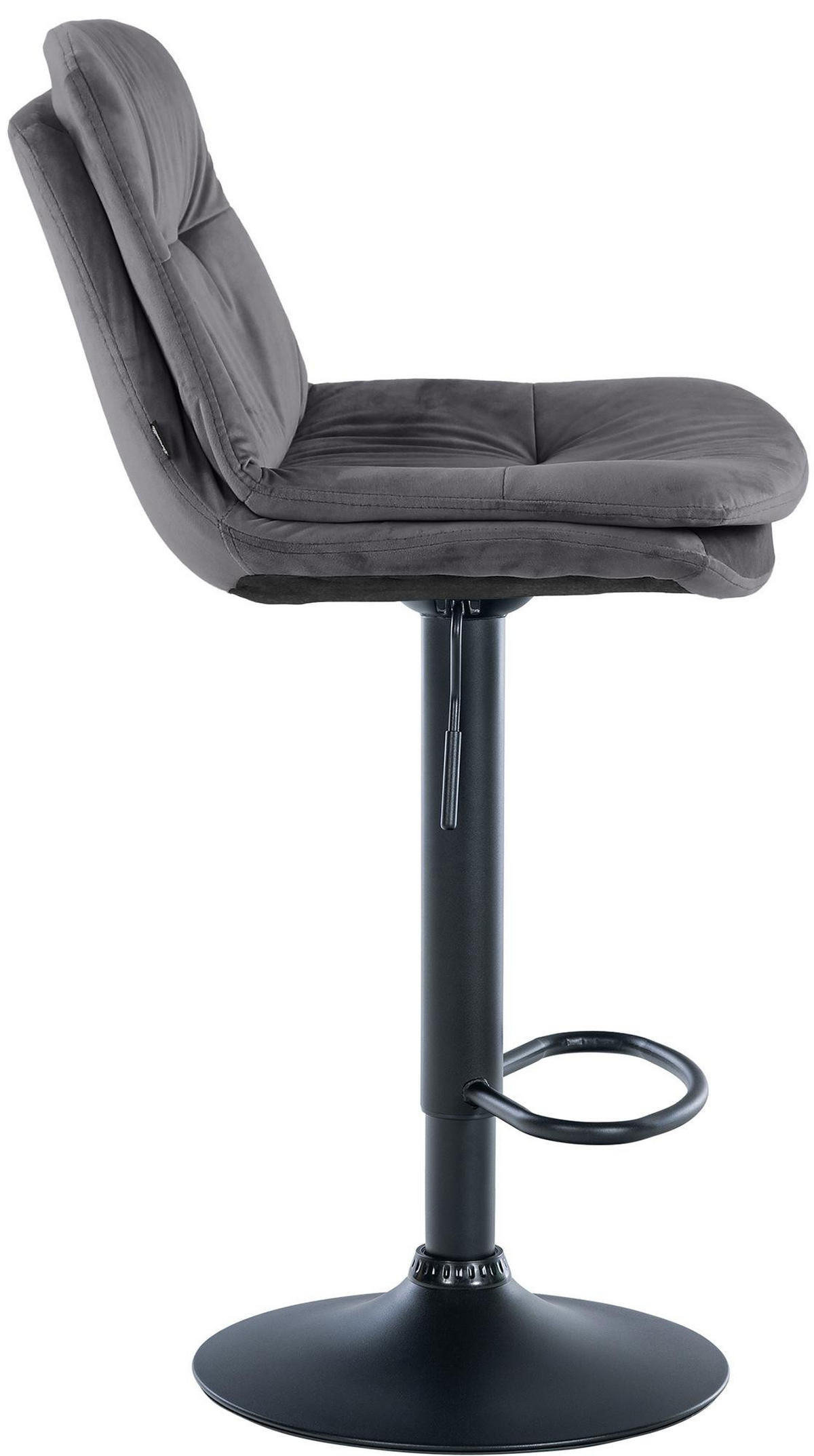 BARHOCKER Samt dunkelgrau - Dunkelgrau/Schwarz, Textil (46/94/54cm) - CLP