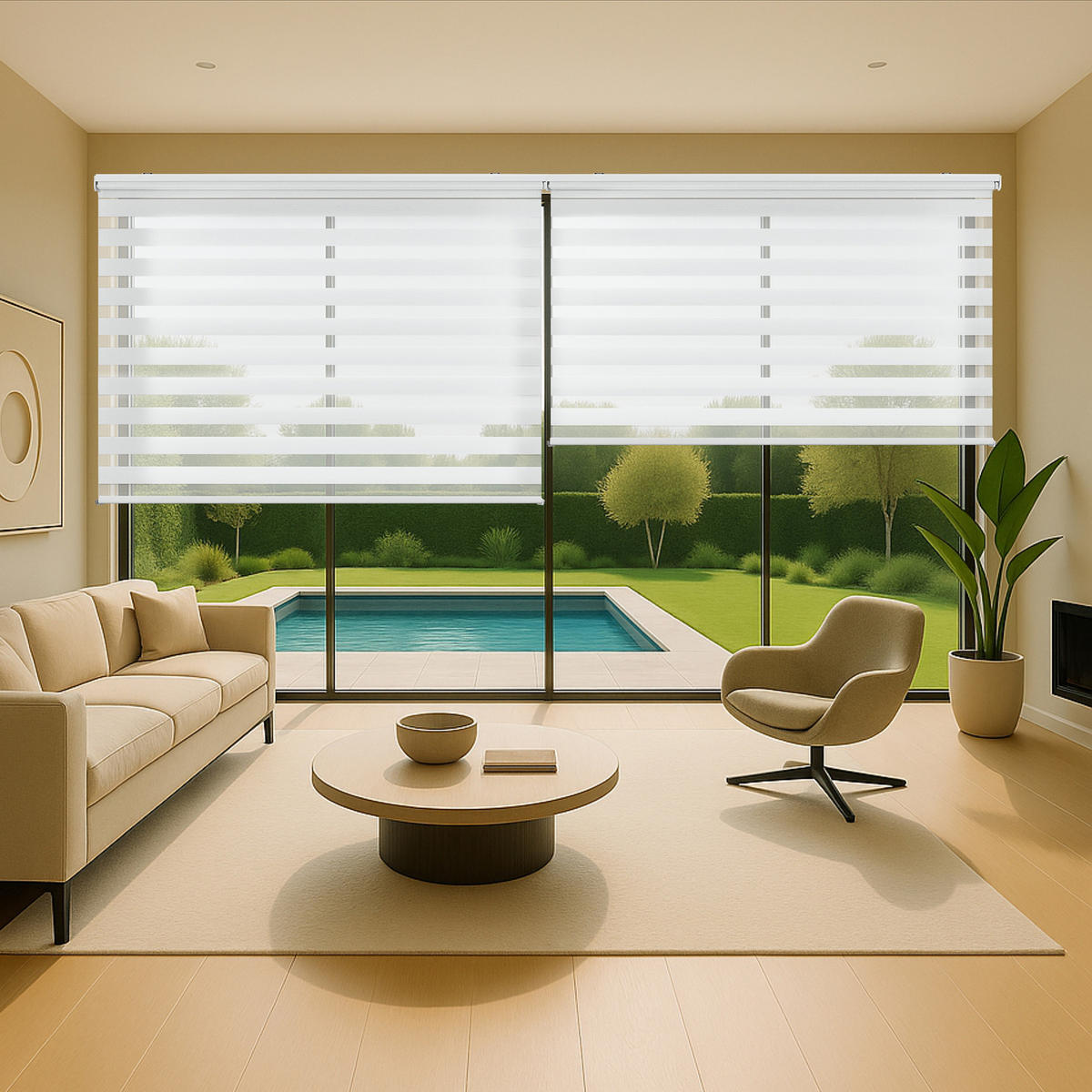 DOPPELROLLO Weiß 180X250 - Weiß, Kunststoff (180/250cm) - STORESDECO