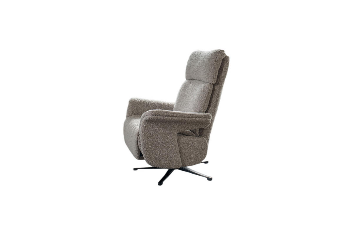 RELAXSESSEL NAMA Taupe Webstoff - Taupe/Schwarz, Textil/Metall (78/111/86cm) - KAWOLA