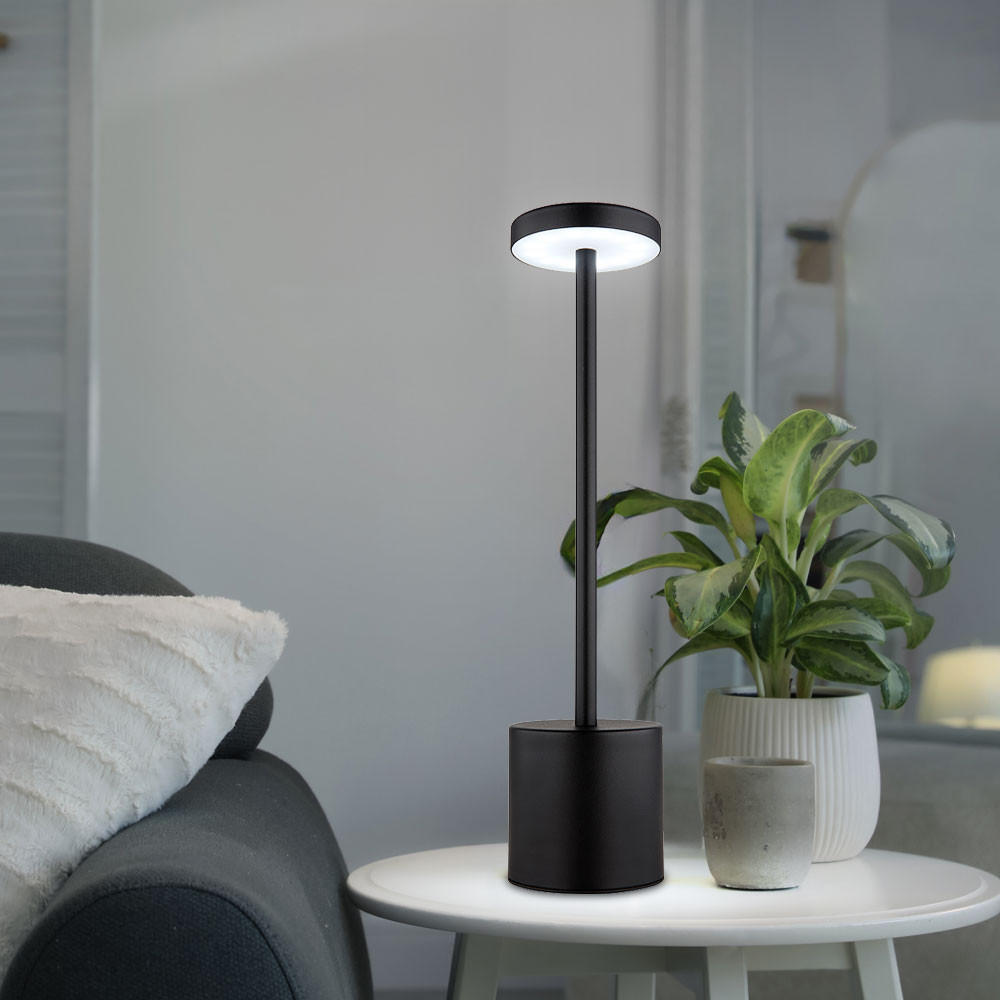 LED TISCHLEUCHTE POLINA Schwarz - Schwarz, Metall (8/8/34cm) - Globo Lighting