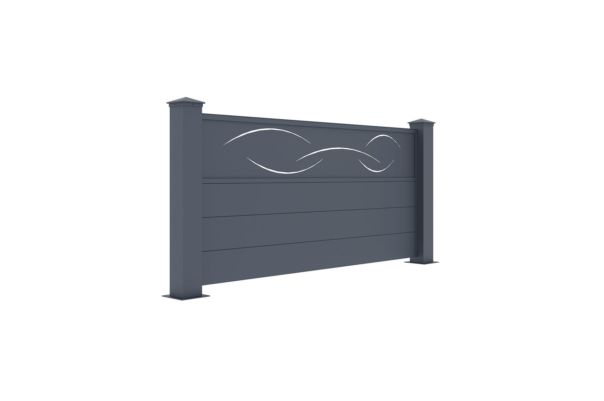 VORGARTENZAUN 2er-Set Life grau 1,9m H.90cm aluminium - Grau, Metall (378/89cm) - Casanoov