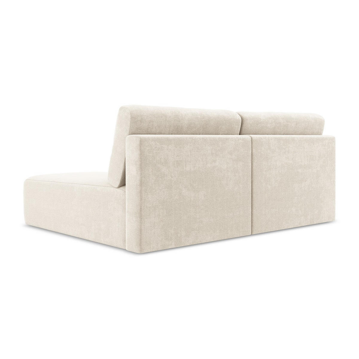 ECKSOFA mit Schlaffunktion rechts Chenille Stoff Beige - Beige/Creme, Kunststoff/Textil (210/149cm) - LaMiaSofa