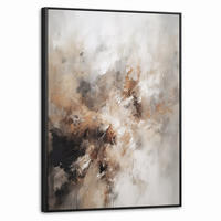 LEINWAND Bilder mit Rahmen - Farbe - Abstrakt - Beige - Kunst - 70x100 - Greige, Textil (70/100cm) - MuchoWow