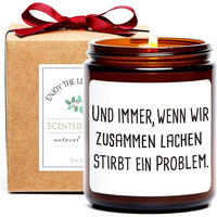 DUFTKERZE mit Spruch 200g Sojawachs - Braun, Paraffin (9cm)