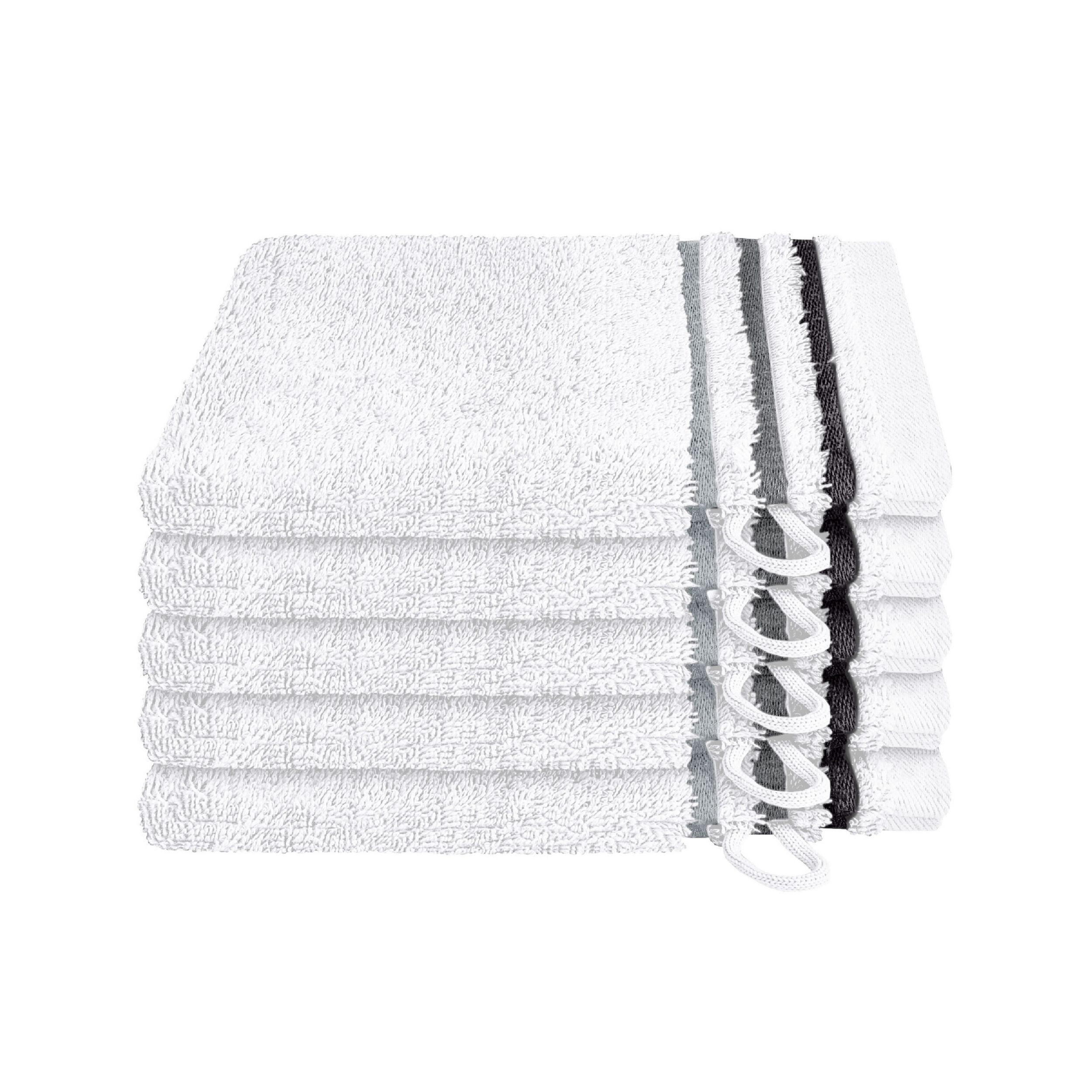 WASCHHANDSCHUHSET Skyline Color - 5-teilig - 16x22 cm - Weiß - Weiß, Textil (16/22cm) - SCHIESSER