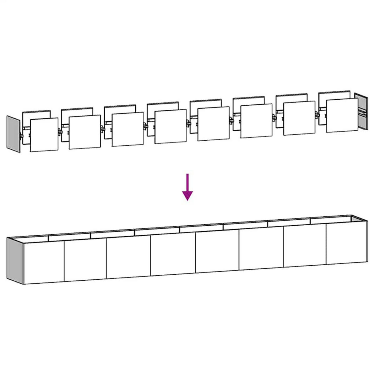 PFLANZKÜBEL Rostig 360/40/40 Cm Wetterfester Stahl - Rostfarben, Metall (40/40/360cm) - vidaXL