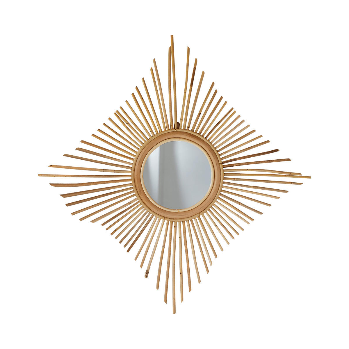 SPIEGEL Isidore Natur aus Rattan - Naturfarben, Naturmaterialien (80/80/3cm) - Tikamoon