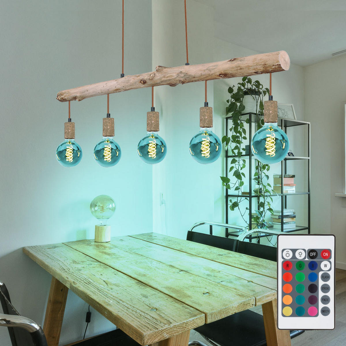 LED HÄNGELEUCHTE Holzbalken Braun - Braun, Holz (100/8.5/140cm)