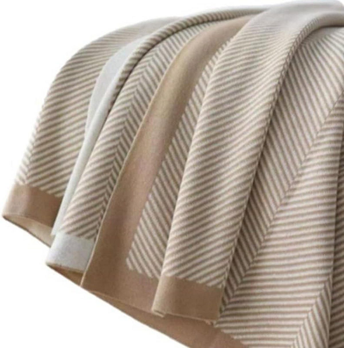 DECKE – 170 x 130 cm – Beige - Beige, Textil (170/130cm)