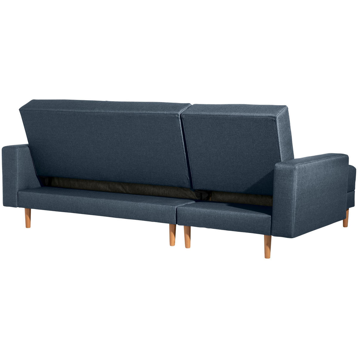 FUNKTIONSSOFA mit Hocker Kattie Flachgewebe blau - Blau, Kunststoff (144/230cm) - 58aufmkessel