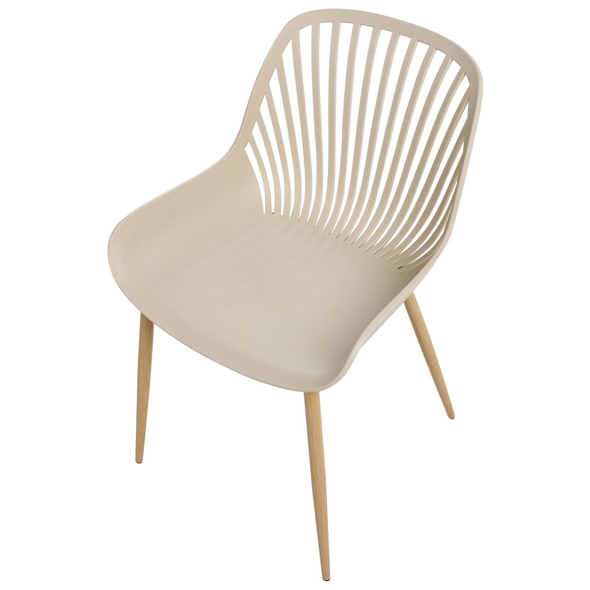 ESSZIMMERSTUHL 4er Set Beige Kleve - Hellbraun/Beige, Kunststoff (49/82/57cm) - Beliani