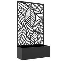 HOCHBEET, Blumenkübel 61 x 23 x 113cm - Schwarz, Metall (23/113/61cm) - Outsunny