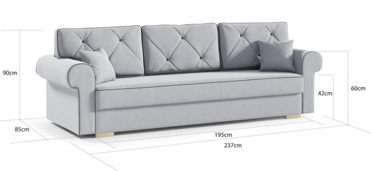 SITZSOFA Grün STAR Mit Bettkasten - Grün, Textil (237/90/85cm) - Sepro Meble