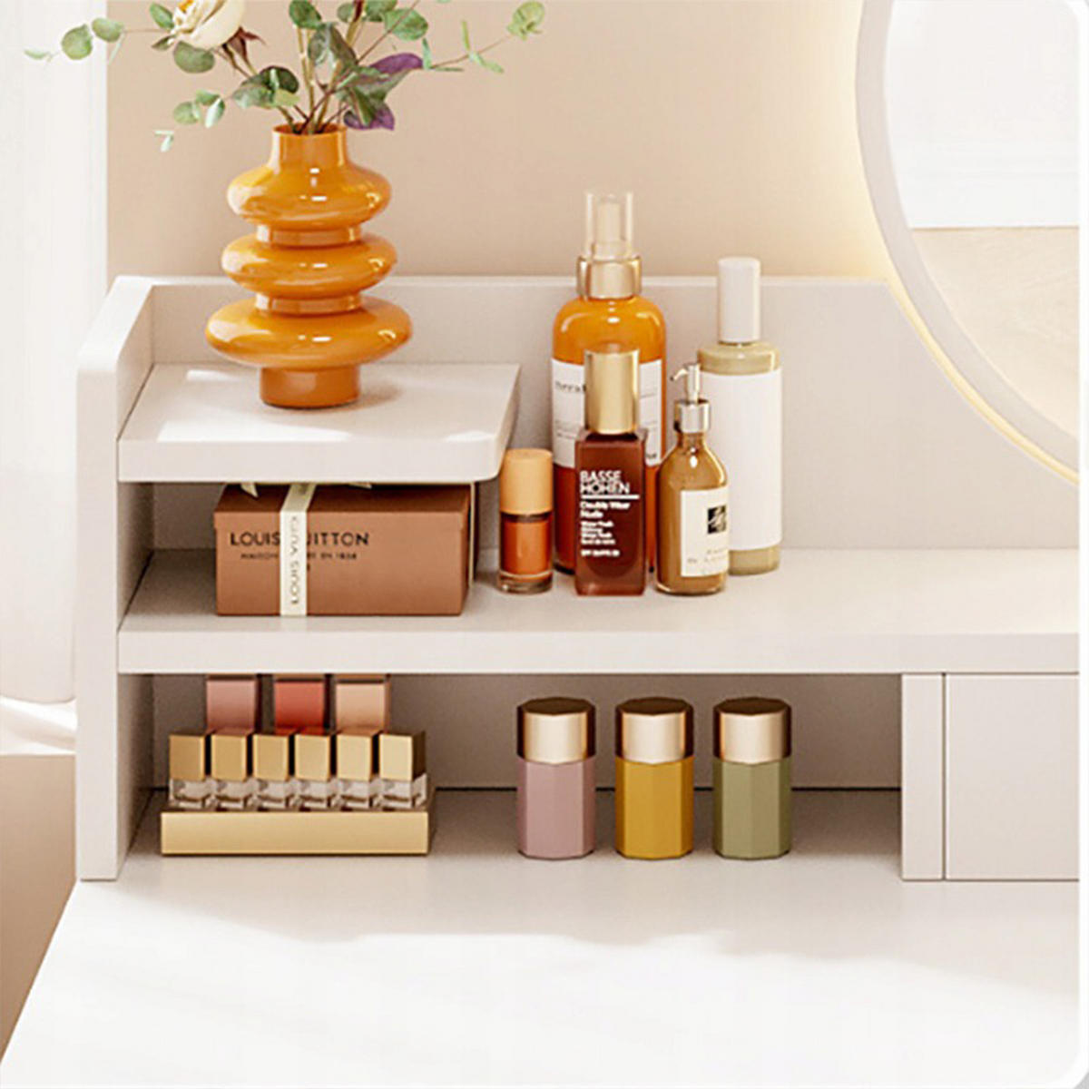 SCHMINKTISCH, weiß 40/80/125,5 cm - Weiß, Holzwerkstoff (40/125.5/80cm)