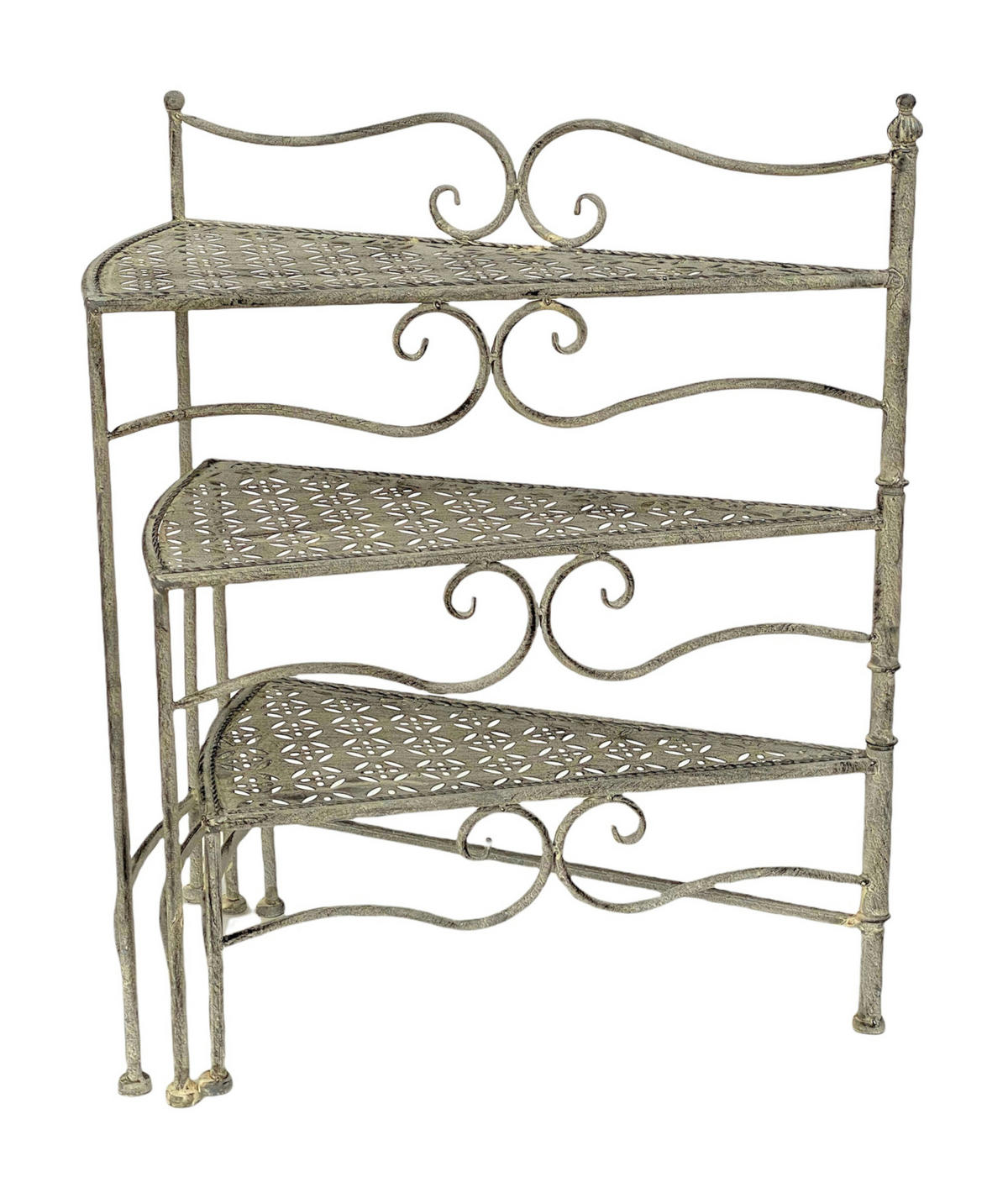 BLUMENTREPPE 3 Ablagen Metall Grau 55/75/63 cm - Grau, Metall (55/1/75cm) - DanDiBo