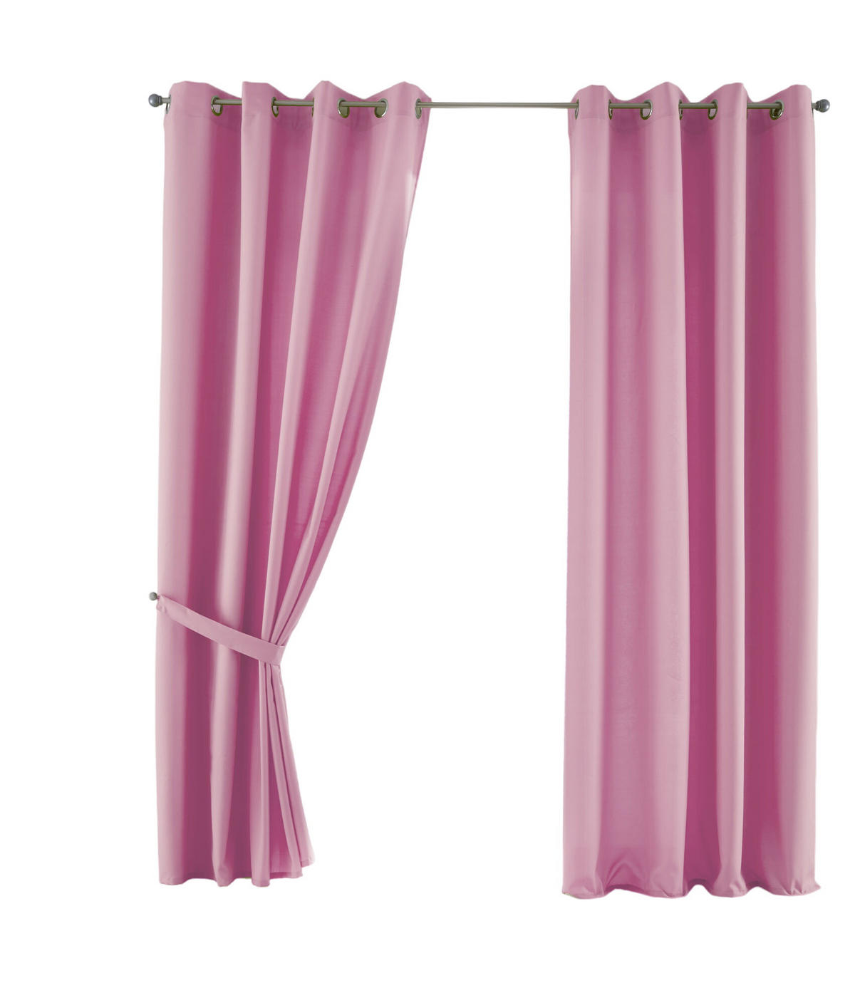 VORHANG 2ER SET PALERMO HxB 175x140 cm Rosa - Rosa, Textil (140/175cm) - Gardinenbox