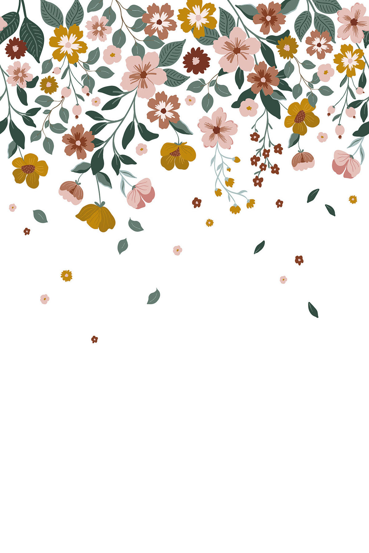 VLIESTAPETE Capucine, Blumen 2 x 3 m, Mehrfarbig - Multicolor, Papier (300/200cm) - Lilipinso